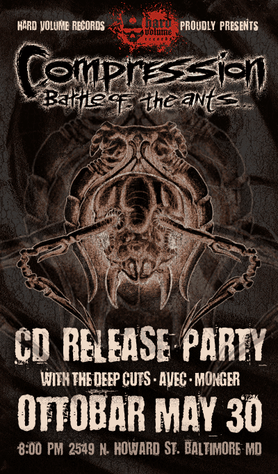 Compression - CD Release Party w/the Deep Cuts, Avec, & Monger - Ottobar May 30 - 8:00PM 2549 N. Howard St. Baltimore, MD